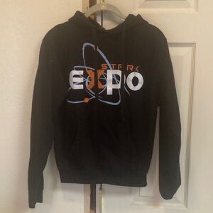 Marvel XS stark expo iron man kangaroo pocket hoodie